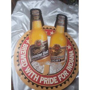 Vintage Miller Genuine Draft "Brewed  with pride for Indianna"  Advertising manc